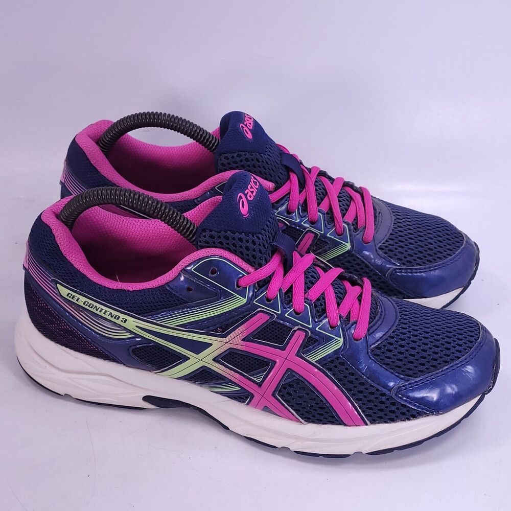 Asics Gel-Contend 3 Athletic Training Shoe Womens Size 8 T5F9Q Blue Pink White